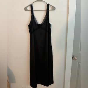 Silk long black dress